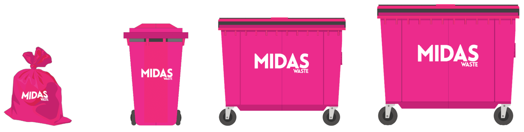 Size chart for wheelie bins