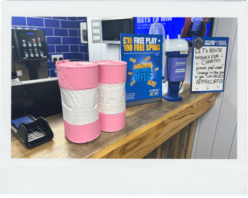 Midas Waste bin bags in place on a counter of a local Kent shop